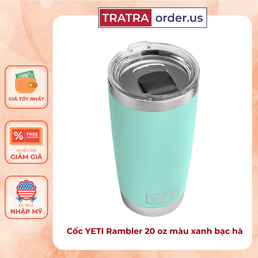 Cốc giữ nhiệt Yeti Rambler 14oz - 18oz - 20oz - 30oz- 35oz - 36oz - 46oz Tumber nắp nam châm [Hàng Mỹ] | BigBuy360 - bigbuy360.vn
