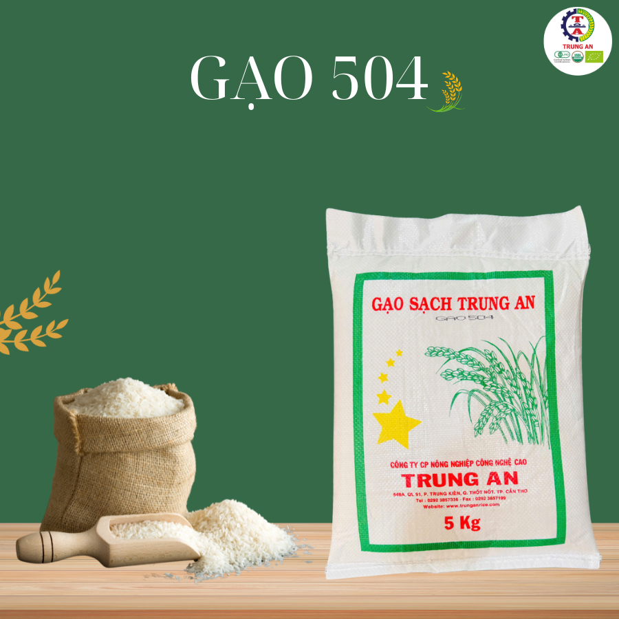 Gạo 504 Khô, Nở Xốp_Gạo Sạch TRUNG AN - Túi 5kg | Shopee Việt Nam
