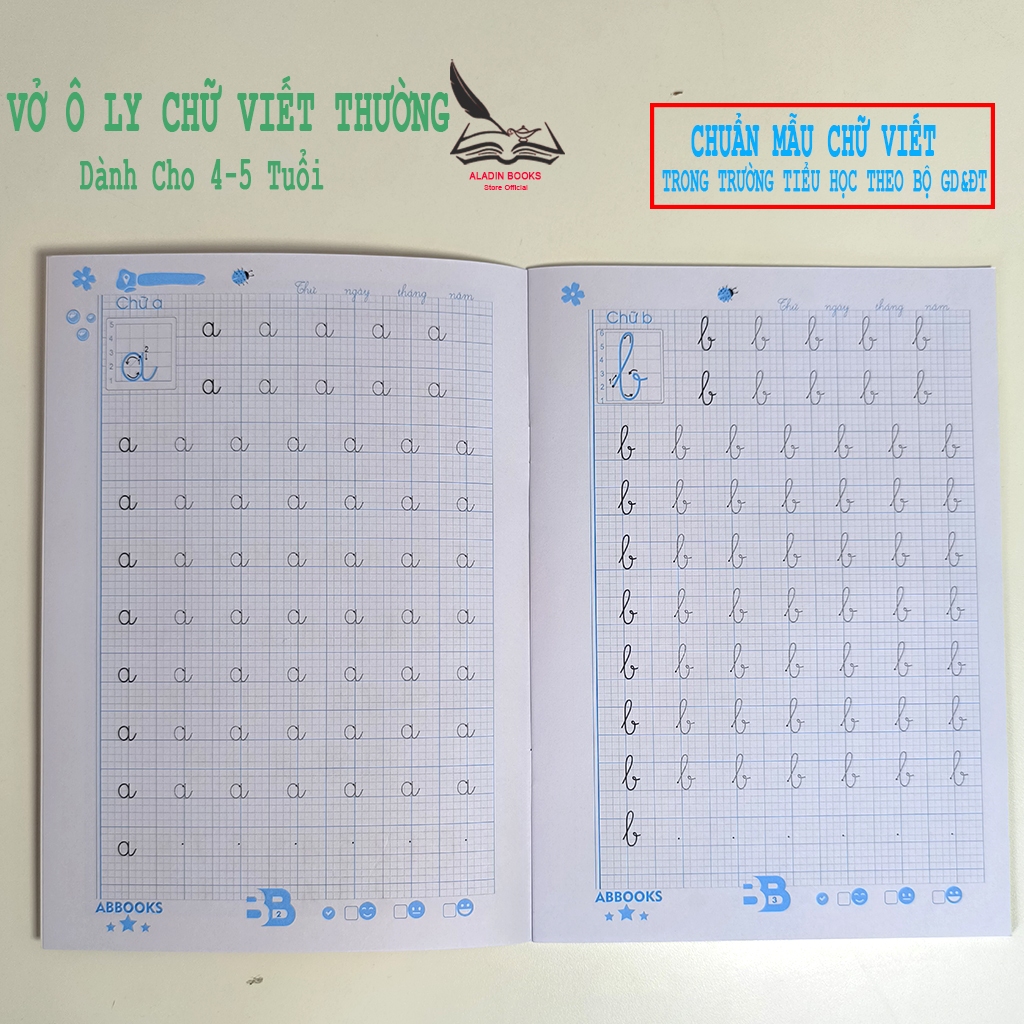 Sách- Vở ô Ly Tập Viết Chữ Thường-Tập Tô Chữ Thường Cho Bé 4-6 Tuổi ( Mua Lẻ Hoặc Trọn Bộ 4 Quyển)