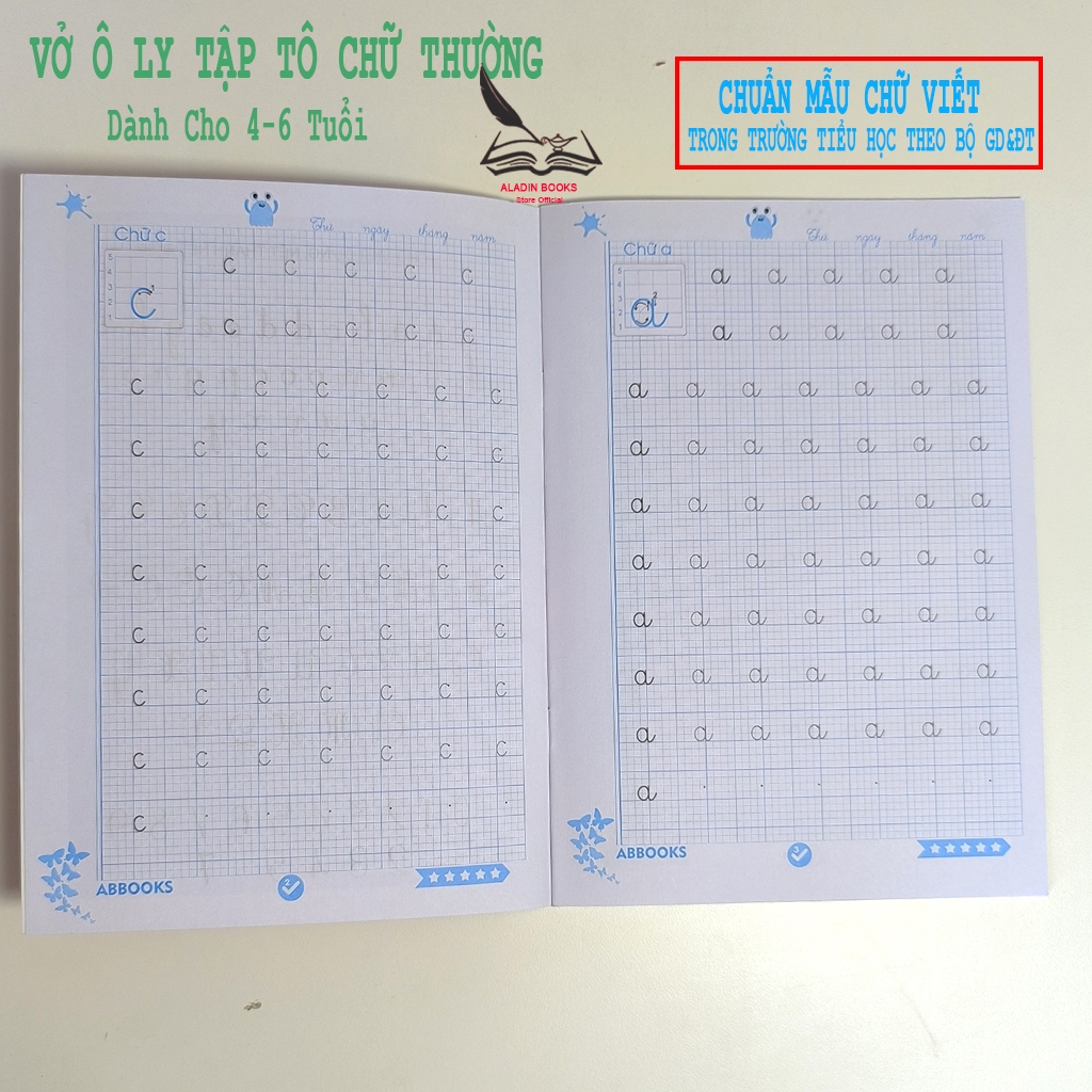 Sách- Vở ô Ly Tập Viết Chữ Thường-Tập Tô Chữ Thường Cho Bé 4-6 Tuổi ( Mua Lẻ Hoặc Trọn Bộ 4 Quyển)