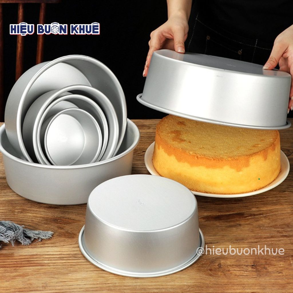 Khuôn Nhôm Tròn Nướng Bánh Bông Lan, Khuôn Làm Bánh Nhiều Size [Đế Rời