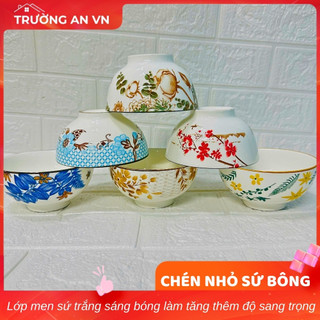 [10 CHÉN] Chén Sứ Ăn Cơm Bằng Sứ Họa Tiết Nhiều Mẫu Đường Kính 11.5Cm, Bát Sứ Chén Sứ - Trường An VN
