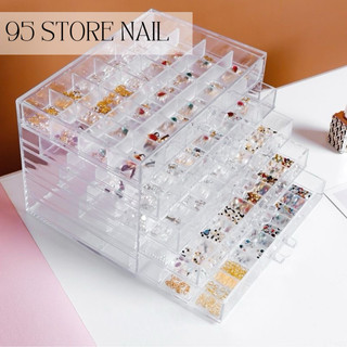 Khay meka 5 tầng đựng phụ kiện nail - kệ đựng charm đá nail tiện dụng