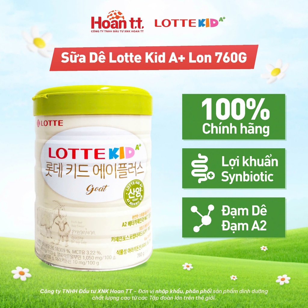 Ảnh Sữa Dê Lotte Kid A+ Tăng Chiều Cao Cho Bé - Sữa Bột Giúp Phát Triển Trí Não Cho Bé Lon 760g 1