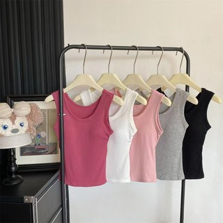 A04 Áo ba lỗ nữ màu trơn đơn giản mùa hè có đệm chất liệu cotton từ Phương Linh Underwear