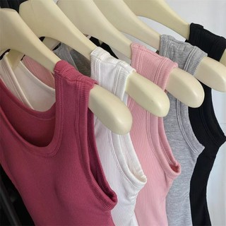 A04 Áo ba lỗ nữ màu trơn đơn giản mùa hè có đệm chất liệu cotton từ Phương Linh Underwear