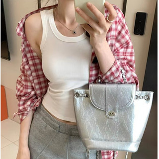A04 Áo ba lỗ nữ màu trơn đơn giản mùa hè có đệm chất liệu cotton từ Phương Linh Underwear