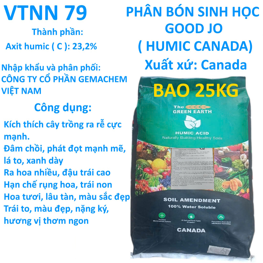 BAO 25KG HUMIC CANADA. RA RỄ, BÔNG TO, TRÁI LỚN | Shopee Việt Nam