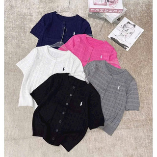 Áo len nữ cộc tay hình ngựa thêu cài khuy cadigan, len xoắn thừng xinh xắn free size mã 974