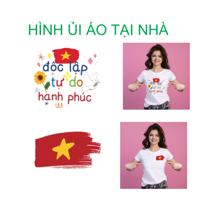 [HỎA TỐC]Hình ủi nhiệt mẫu LÁ CỜ VIỆT NAM,nhiều mẫu,nhiều size,ủi tại nhà bằng bàn là bàn ủi