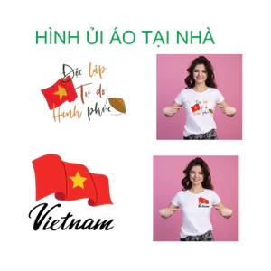 Hình ủi nhiệt mẫu LÁ CỜ VIỆT NAM,nhiều mẫu,nhiều size,ủi tại nhà bằng bàn là bàn ủi