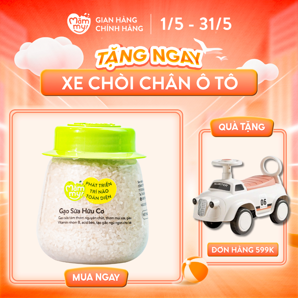Ảnh Gạo sữa hữu cơ Mămmy nấu cháo ăn dặm cho bé từ 6 tháng hũ 140gr 1