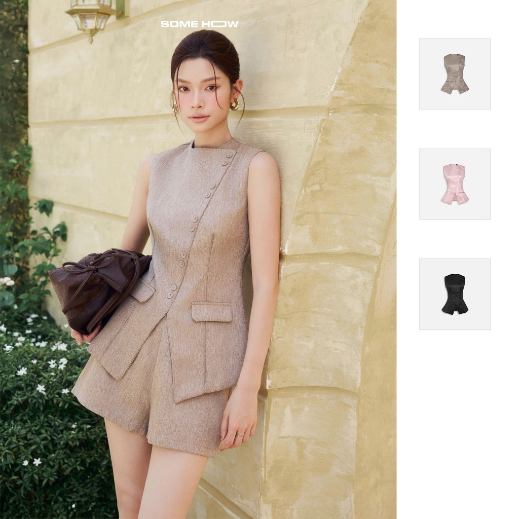 [Best Seller] Áo Nữ Sleeveless Buttons Impress, Chất Vải Bố Thoi Nhỏ ...