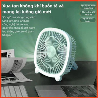 Quạt Tích Điện Mini Để Bàn, Treo Tường Tai Mèo - Có 3 Chế Độ Kèm Sạc Usb Đa Năng Tích Hợp Đèn Ngủ - Kho Sỉ Alulu