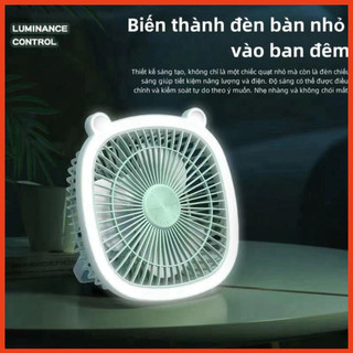 Quạt Tích Điện Mini Để Bàn, Treo Tường Tai Mèo - Có 3 Chế Độ Kèm Sạc Usb Đa Năng Tích Hợp Đèn Ngủ - Kho Sỉ Alulu