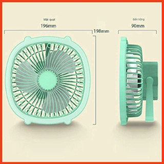 Quạt Tích Điện Mini Để Bàn, Treo Tường Tai Mèo - Có 3 Chế Độ Kèm Sạc Usb Đa Năng Tích Hợp Đèn Ngủ - Kho Sỉ Alulu