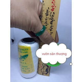 1 Cuộn Dây Nhợ 85g Polyter Hiệu hai Con Cá, Số 18, Cho Thợ Hồ, Thả Diều, Bền Chắc