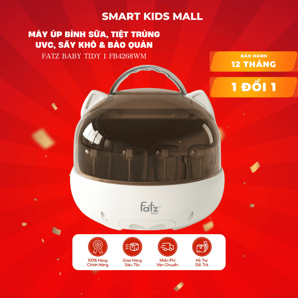 Máy úp bình sữa Fatz Baby Tidy 1 Tiệt trùng UVC Sấy khô và Bảo Quản FB4268WM Bảo Hành  12 Tháng