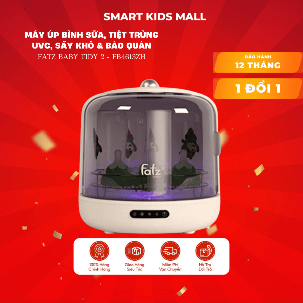 Máy úp bình sữa Fatz Baby Tidy 1 Tiệt trùng UVC Sấy khô và Bảo Quản FB4268WM Bảo Hành  12 Tháng