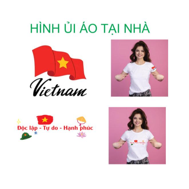 [HỎA TỐC]Hình ủi nhiệt mẫu LÁ CỜ VIỆT NAM,nhiều mẫu,nhiều size,ủi tại nhà bằng bàn là bàn ủi