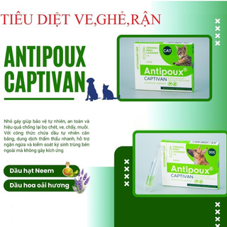 Tuýp ANTIPOUX CAT DOG -Thuốc nhỏ gáy thảo dược phòng và trị ve ghẻ bọ chét cho mèo MPets VN PET SHOP