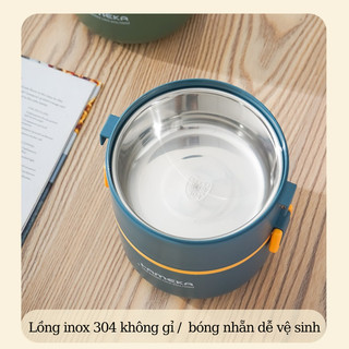 Hộp đựng cơm inox giữ nhiệt 2 tầng và 3 tầng .hộp cơm, cà mên văn phòng cao cấp có kèm muỗng