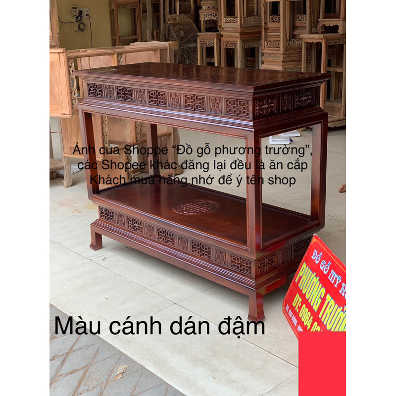 bàn đèn mặt 40x1m cao 70,80 và dài 80 rộng 40 cao 80cm gỗ lim, gõ, hương đá