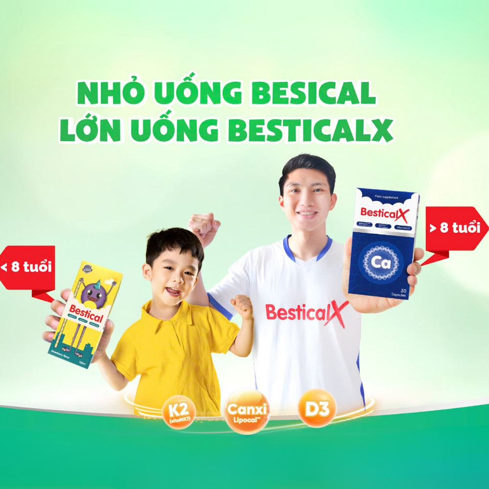 Canxi Sinh Học Bestical 120ml Và Bestical X Hỗ Trợ Tăng Chiều Cao cho Bé Chắc Khỏe Xương Răng