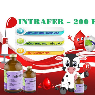 Interchemie Intrafer chai 100ml bổ sung sắt và Vitamin B12 ngừa tiêu chảy cho chó mèo heo con giasúc