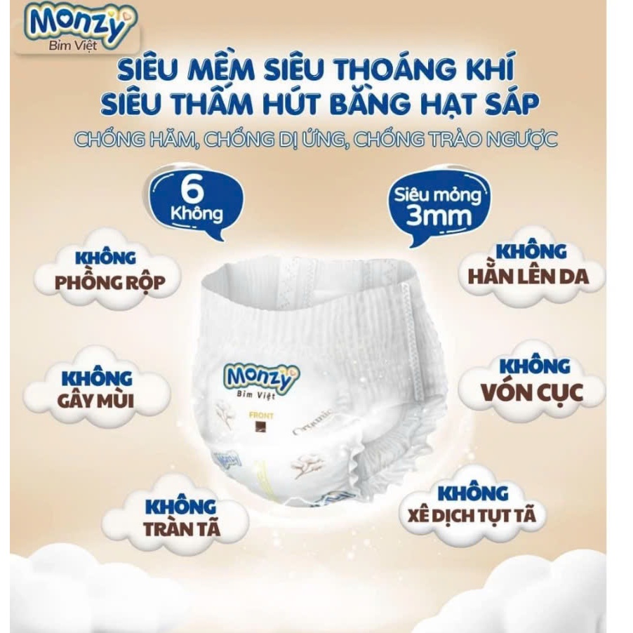 TÃ BỈM QUẦN MONZY   - 1 BỊCH (50 miếng ) Đủ size cho bé (M--5XL)