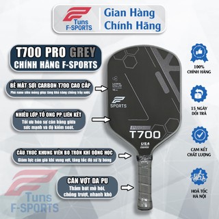 (Chính Hãng) Vợt Pickleball F-Sports T700 Pro - Carbon T700 Nhám Cao Cấp, Tăng Kiểm Soát Tối Đa, Lõi tổ ong cao cấp
