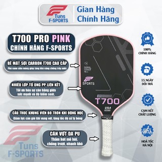 (Hoả Tốc HN) Vợt Pickleball F-Sports T700 Pro - Carbon T700 Nhám Cao Cấp, Tăng Kiểm Soát Tối Đa, Trợ lực lõi tổ ong