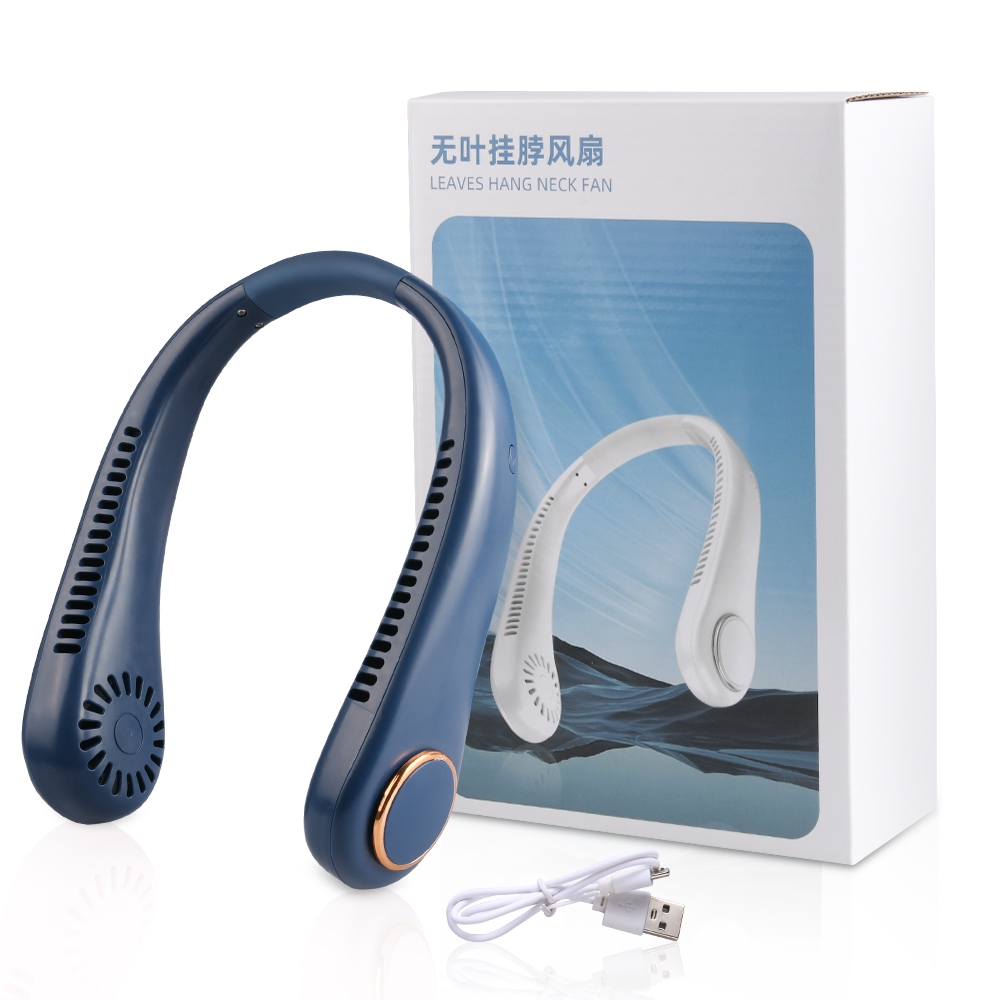Quạt Đeo Cổ Không Cánh Cao Cấp, Quạt Đeo Cổ Tích Điện Pin Khủng 2500mAh 3 Cấp Độ Gió Tiện Lợi