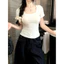 Áo thun cộc tay cổ vuông chất liệu tăm lạnh ôm body, dáng áo babytee tôn dáng phong cách hàn quốc