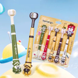 Set 5 bàn chải đánh răng 3 mặt hình gấu đáng yêu cho bé bàn chải lông mềm