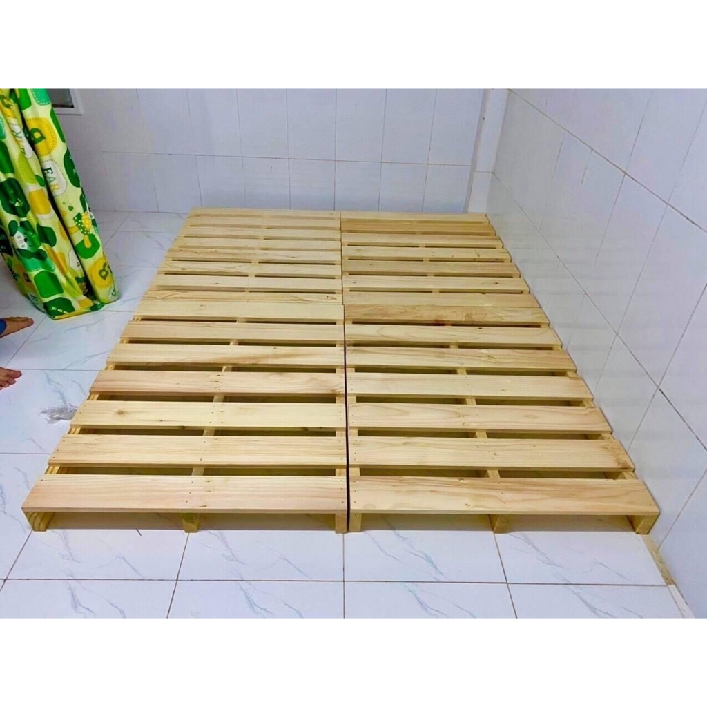Ảnh Giường gỗ thông pallet Behomes, chống ẩm mốc mối mọt, mặt nhẵn mịn 2