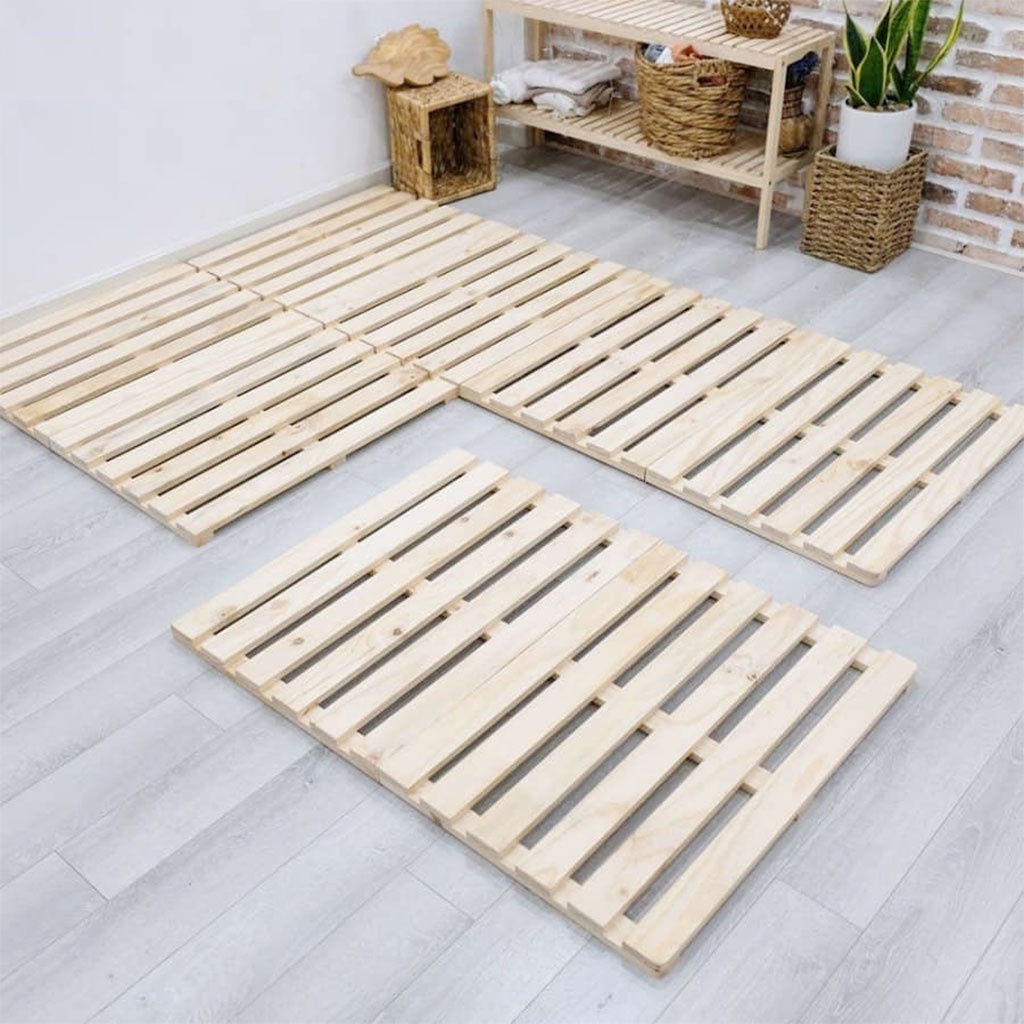 Ảnh Giường gỗ thông pallet Behomes, chống ẩm mốc mối mọt, mặt nhẵn mịn 4
