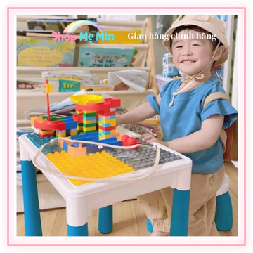 Bộ Bàn Ghế Lego 110 chi tiết, có ngăn kéo kèm ghế cho bé lắp ráp lego - Đồ chơi thông minh cho bé