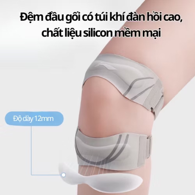 Bó gối thể thao Li-ning cao cấp, bó gối có đệm silicon áp suất 2 chiều thoáng khí