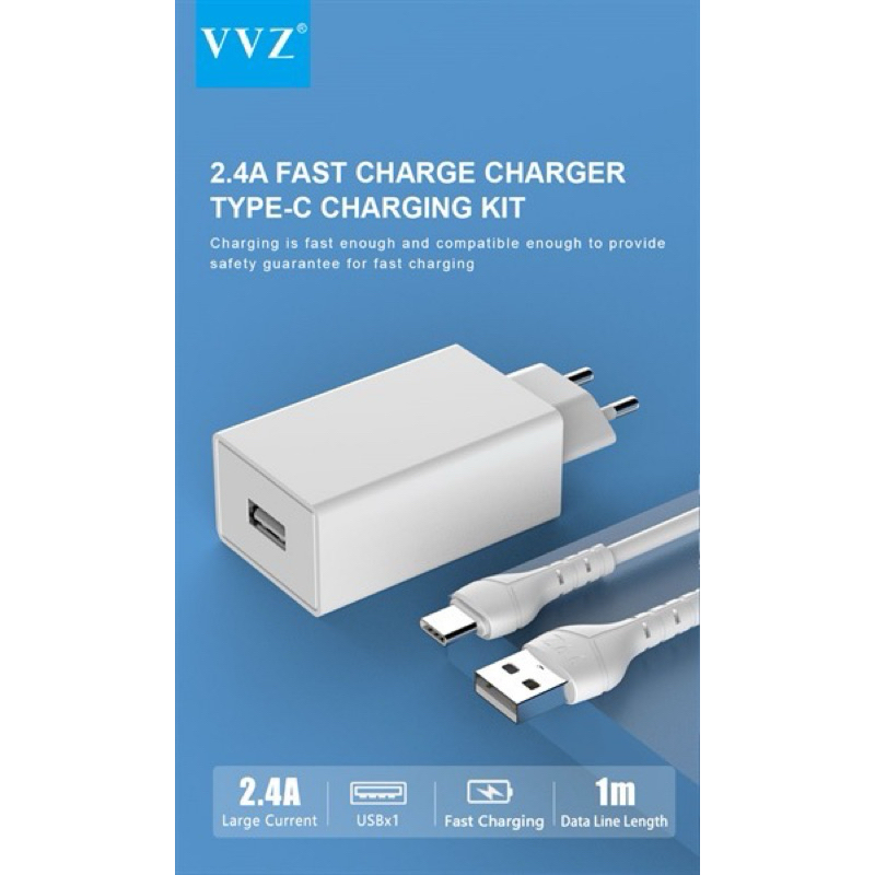 Bộ sạc nhanh chính hãng VVZ-C72. Dòng 2,4A kèm dây sạc, dùng cho nhiều dòng điện thoại