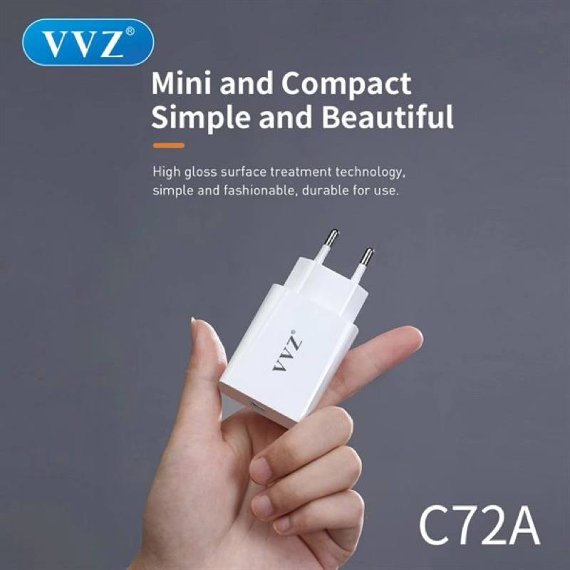 Bộ sạc nhanh chính hãng VVZ-C72. Dòng 2,4A kèm dây sạc, dùng cho nhiều dòng điện thoại