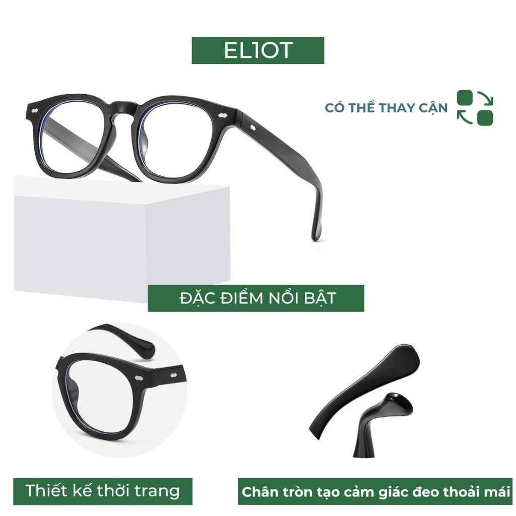 Gọng kính cận tròn thời trang ELIOT Eyewear kiểu dáng Unisex có thể thay tròng cận 3505