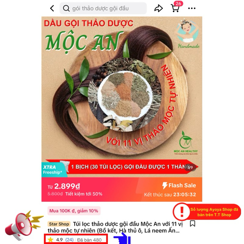 Dầu Gội Thảo Dược Mộc An AYOYA 11 Vị Hà Thủ Ô Bồ Kết Hỗ Trợ Giảm Gãy Rụng Nuôi Dưỡng Tóc Chắc Khỏe