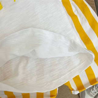 Set áo polo + quần sọc vàng thời trang trẻ em