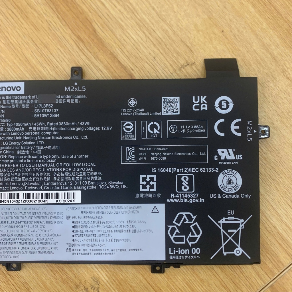 Pin laptop Lenovo ThinkPad L480 L580 New 100%