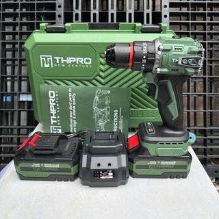 Máy khoan pin THPRO TH10 xanh lá 3 chức năng, chân phổ thông M21, Không chổi than, Đầu kẹp thép autolock