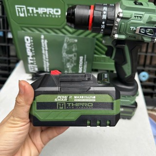 Máy khoan pin THPRO TH10 xanh lá 3 chức năng, chân phổ thông M21, Không chổi than, Đầu kẹp thép autolock