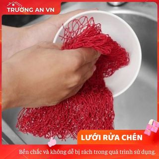 Lưới Rửa Bát Chén Giẻ Rửa Bát (1 Cái), Miếng Rửa Chén Dạng Lưới Tạo Bọt - Trường An VN