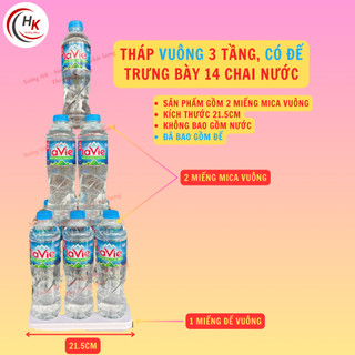 [CHỈ BÀY NƯỚC LỌC] Tháp Nước Mica 3 Tầng - Khay Mica Xếp Tháp Cúng Dường -  Tháp Đế Nước Lễ Cúng Đền, Chùa, Phật