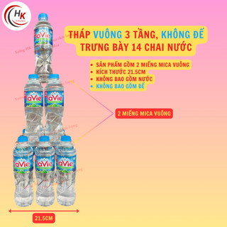 [CHỈ BÀY NƯỚC LỌC] Tháp Nước Mica 3 Tầng - Khay Mica Xếp Tháp Cúng Dường -  Tháp Đế Nước Lễ Cúng Đền, Chùa, Phật